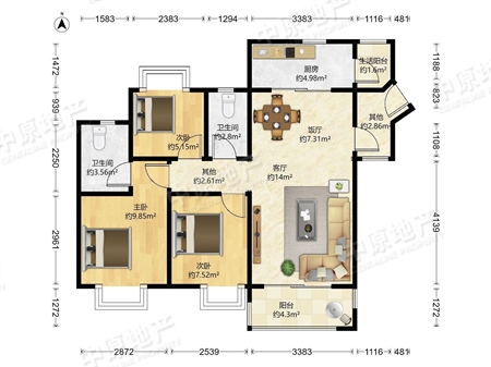 保利葛洲坝海德公馆(海荣花园)-户型图